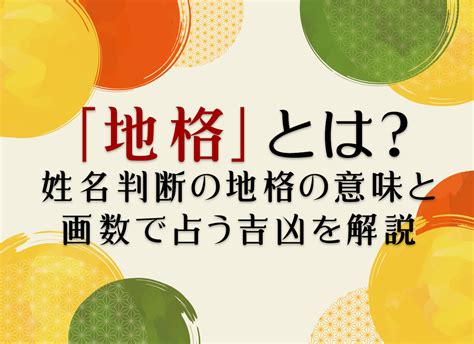 地格24男|「地格」とは？姓名判断の地格の意味と画数で占う吉凶を解説